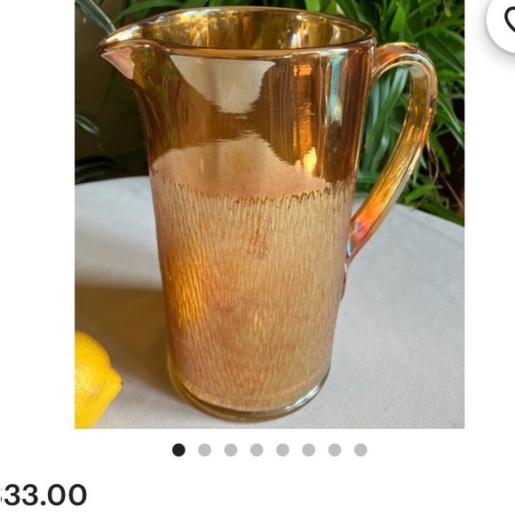 VINTAGE CARNIVAL GLASS IRIDESCENT PITCHER - Picture 3 of 14